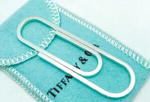 Tiffany & Co Sterling Silver Paperclip Money Clip Holder 2.5"